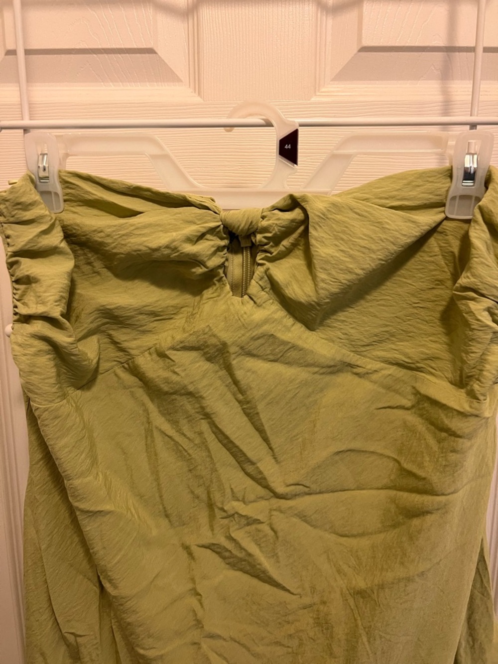 Abercrombie & Fitch Strapless Twist-Front Maxi Dress - Sage Green - Picture 6 of 8